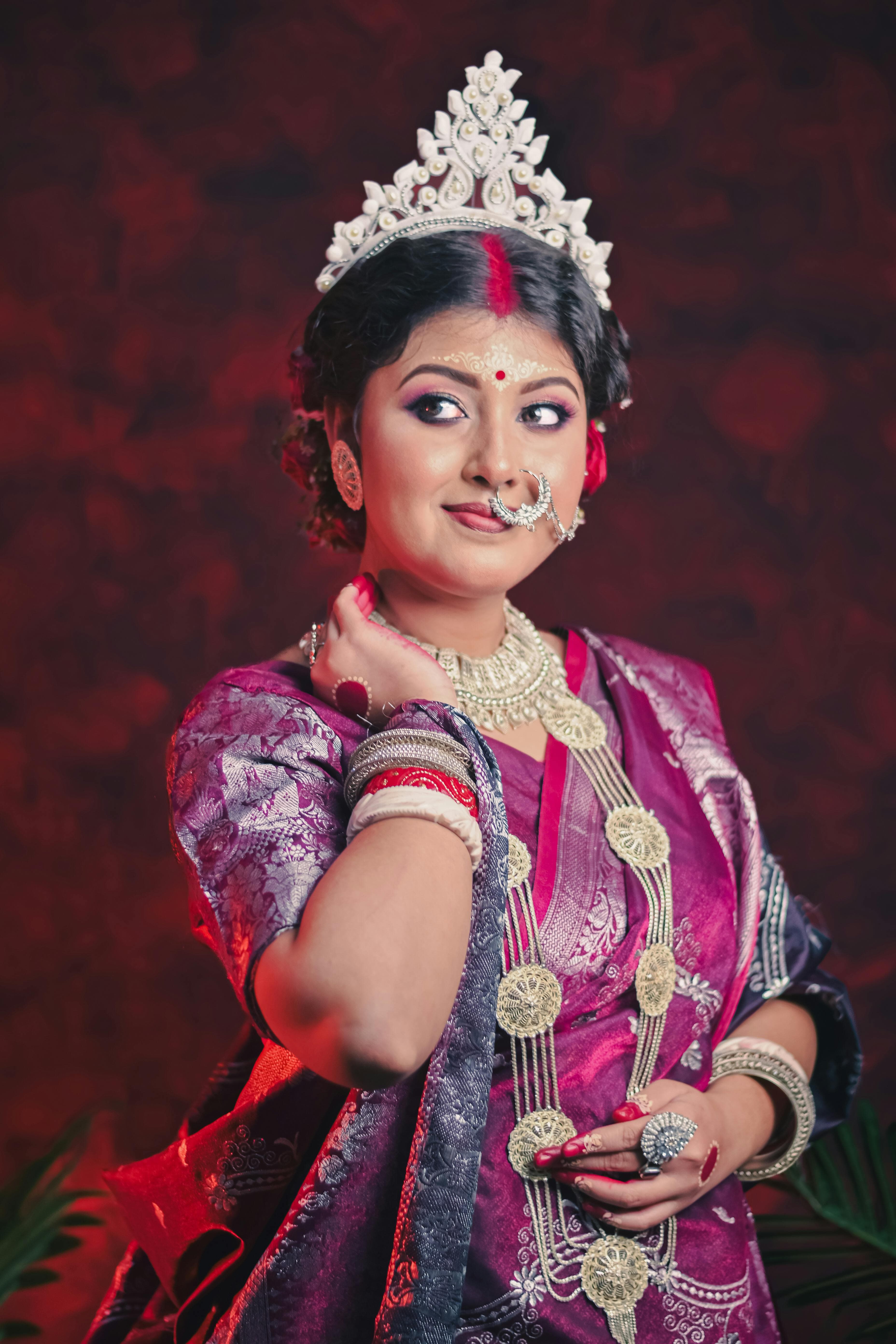 Magenta silk saree